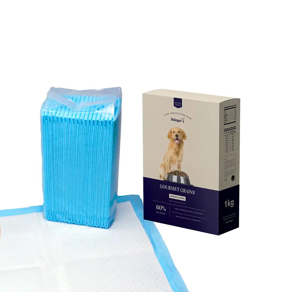 Doggy Eat N Poop 1 Dog Pads Pack (20Pcs) + 1 Dog Dry Food 1kg Stiinger
