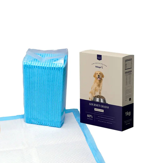 Doggy Eat N Poop 1 Dog Pads Pack (20Pcs) + 1 Dog Dry Food 1kg Stiinger