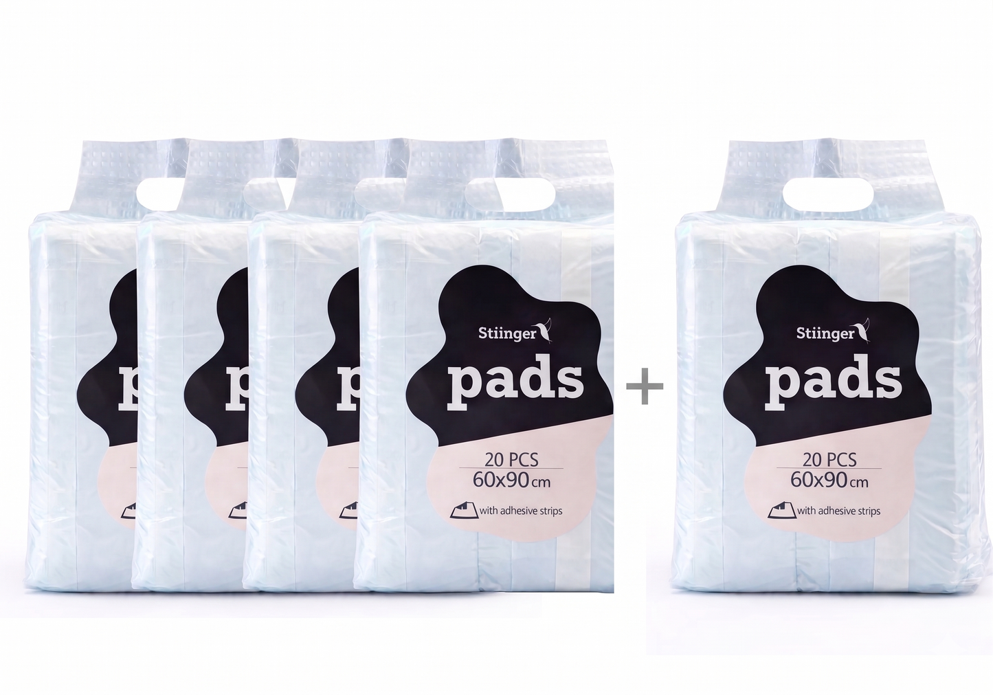 BUY 4 GET 1 FREE: Dog Pads With adhesive Strips | 60x90cm | 20 PCS each