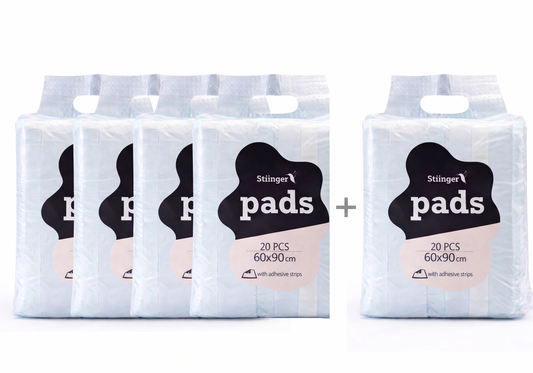 BUY 4 GET 1 FREE: Dog Pads With adhesive Strips | 60x90cm | 20 PCS each