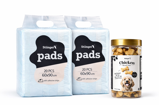Stiinger Adhesive Dog Pads Bundle (2×20 PCS, 60×90cm) + FREE Chicken Treats